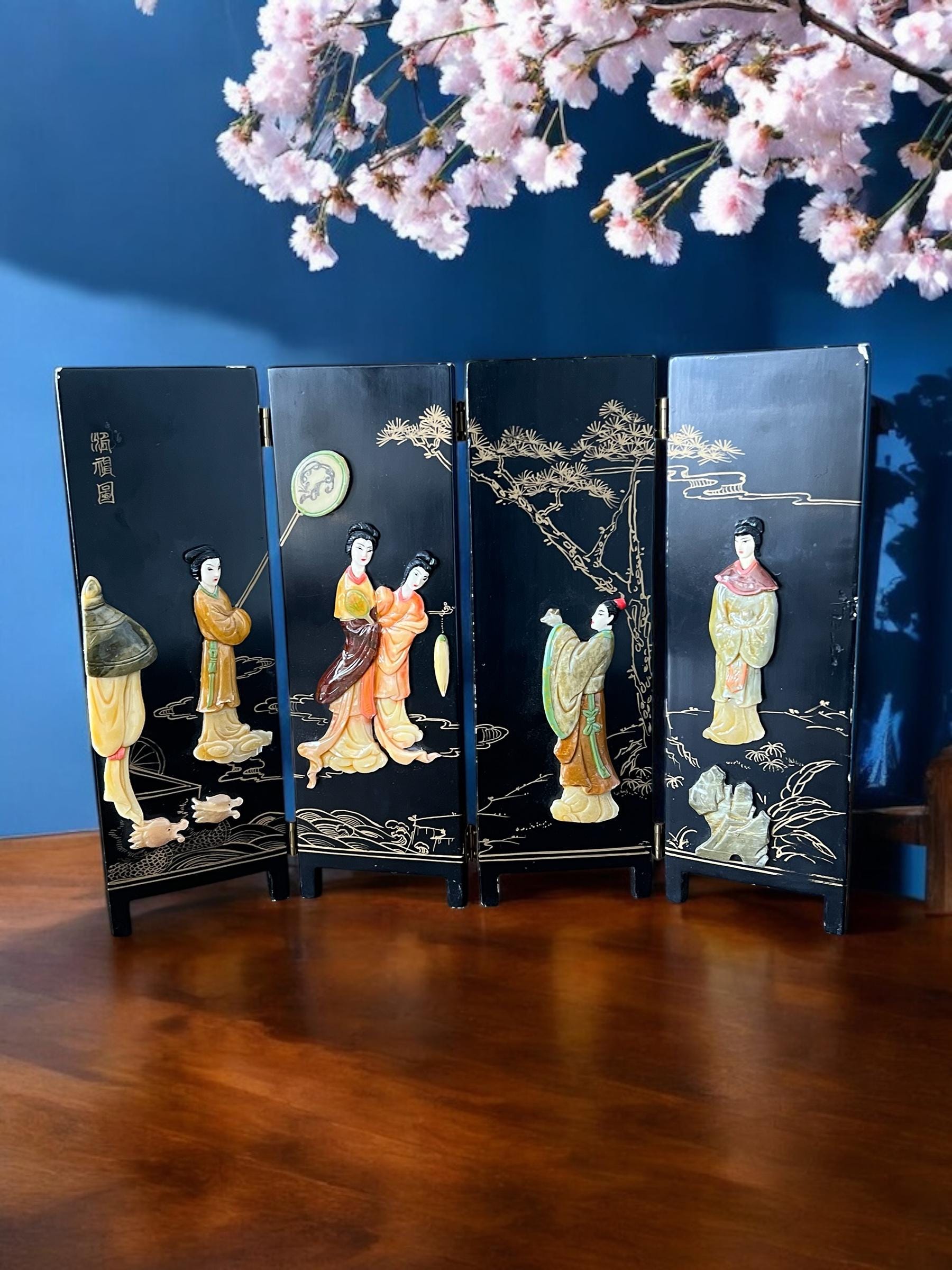 Asian 4 Panel Screen - Etsy