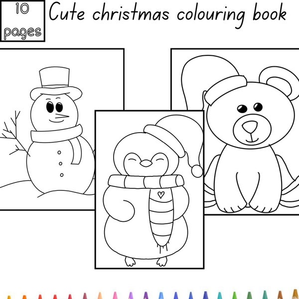 10 cute christmas coloring pages, simple coloring pages for kids, printable coloring pages for kids