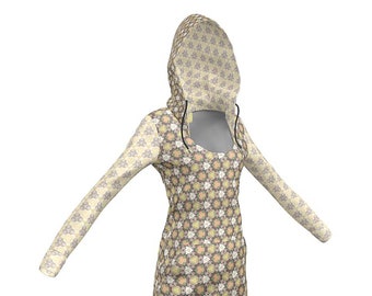 Footprints in the Forest Designer Hoodie Dress