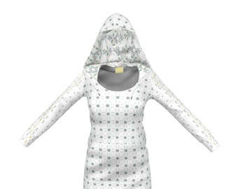 Vine Lines Designer Hoodie Dress