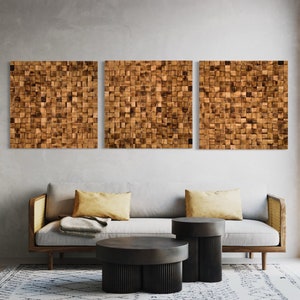 Klang Diffusor Holz Wand Kunst Mosaik groß Holz Wand Kunst Akkustische Platte Holz Wand Kunst Wohnkultur Holz Mosaik Schallwelle Kunst