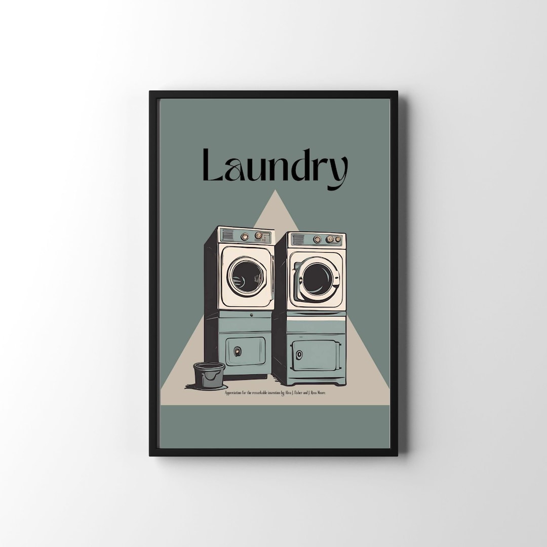 Vintage Laundry Room Printable Poster Wall Art Instant Download Retro ...
