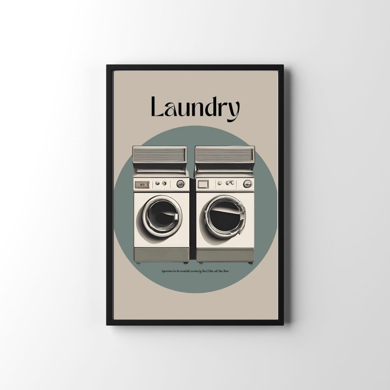 Vintage Laundry Room Printable Poster Wall Art Instant Download Retro ...