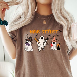 Spooky Ghost hairstylist halloween shirt, Hairdresser gift, Hair stylist shirt, Gift for hairdresser, Halloween Hairstylist shirt,