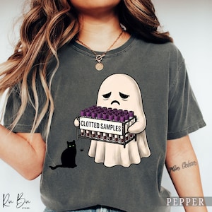 Halloween-shirt voor het laboratorium, shirt voor laboratoriumtechnici, hematologie-shirt, grappige shirts voor laboratoriumtechnici voor Halloween, spookshirts voor het laboratorium, shirt voor laboratoriumwetenschappers