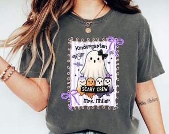 Funny Halloween Teacher shirt, Funny Teacher ghost shirt, Teacher Halloween Crew shirts Kindergarten ghost shirt spooky teacher shirt ghosts