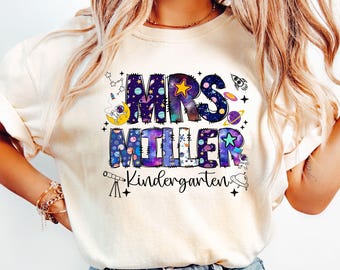 Kindergarten teacher Shirt Outer space theme shirts Back to school shirts First Day of school shirt Kindergarten Planets shirt Galaxy team