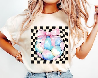 Women Soccer shirt, Retro Soccer ball Shirt, Soccer gift, Trendy soccer tee, Cute Female soccer shirt, Soccer Coach shirt, Pastel soccer tee