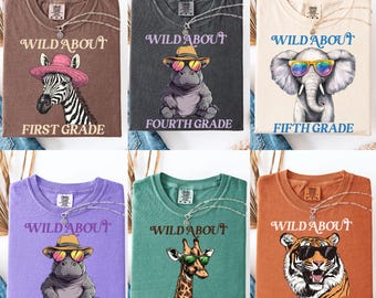 Teacher Grade level shirts, Wild about Fourth Grade shirt, Back to school shirts, Safari Teacher tees, Zoo Teacher shirts Animal team shirts