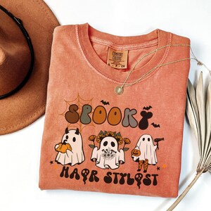 Spooky Ghost hairstylist halloween shirt, Hairdresser gift, Hair stylist shirt, Gift for hairdresser, Halloween Hairstylist shirt,