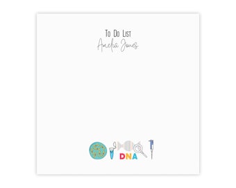 Personalized Medical memo pad, Science sticky notes, Lab technologist custom gift, Gift for Molecular tech, Gift for science geek, note pad