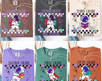 Second Grade teacher Shirt Outer space theme shirts Back to school shirts First Day of school shirt Galaxy 2nd grade teacher tees Planet tee