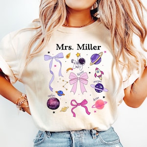 Teacher Planet shirts Custom Teacher name shirt Gift for teachers Back to school teacher tee Teacher outer space shirts solar system tees