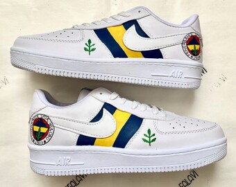 Demon Slayer Costum sneakers | Custom Hand Painted AF1| Custom design| Hand Painted Sneakers Shoes| Yellow red blue custom painting|