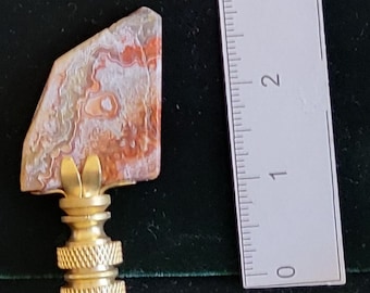 Crazy Lace Agate finial