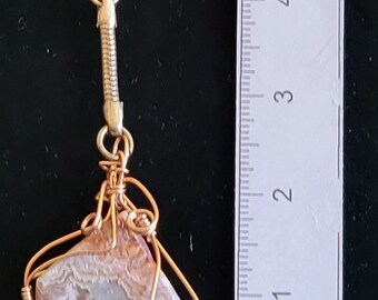 Crazy Lace Agate natural stone keychain