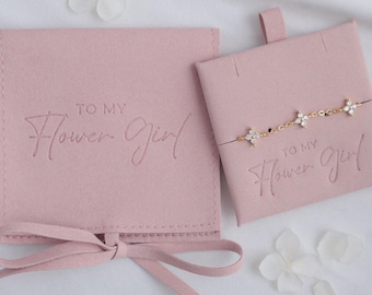 Flower Girl Proposal Bracelet Gift for Flower Girl Silver or Gold Flower Bracelet Junior Bridesmaid Accessories