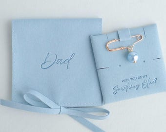 Presente Azul para o Papai: Quer ser meu "Papai com Algo Azul"? Pedido de Casamento - Presente para o Pai da Noiva - Broche Azul - Lembrança de Casamento - Presente para o Papai