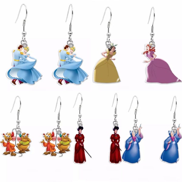 Boucles d’oreilles Cendrillon Hook \ Classic Disney Princess Bijoux inspirés du film \ Fée Marraine Prince Charmante Wicked Stepsisters Lady Tremaine