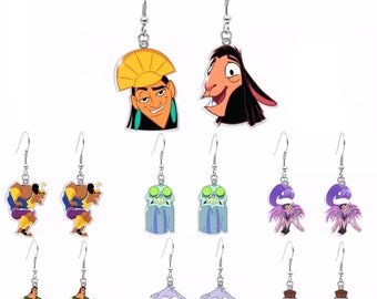 The Emperor’s New Groove Character Acrylic Hook Earrings \ Disney Movie Inspired Jewelry \ Kuzco Llama Potion Yzma Kronk Pacha Kuzcotopia