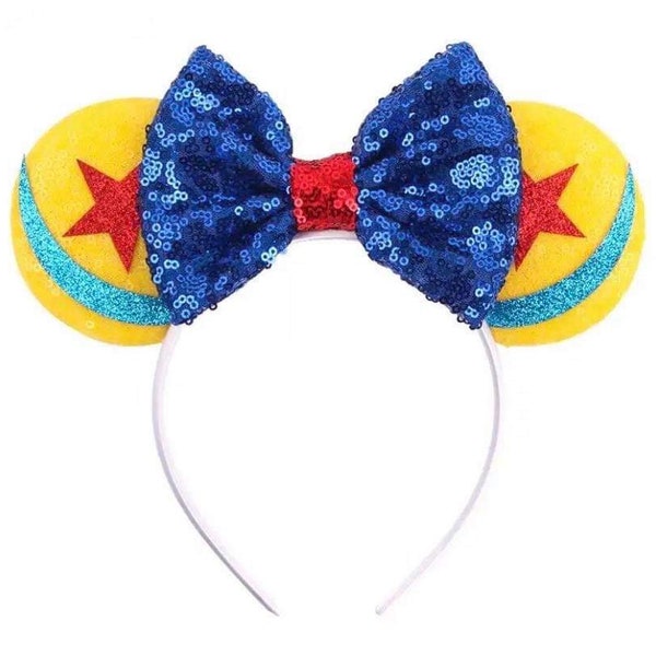 Luxo Ball Minnie Mouse Ears \ Disney Pixar Ball Inspired Mickey Headband \ Classic Glam Glitter Sequins Stars Iconic Theme Park Gifts