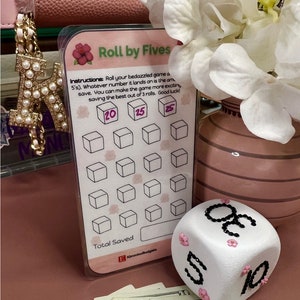 Savings Challenge | Roll By Fives | 2" x 2" Bedazzled Foam Dice