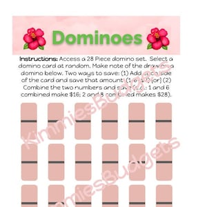 Savings Challenge | Domino Draw | Instant PDF Download