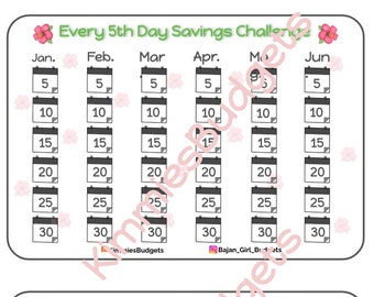 Savings Challenge | Every 5th Day | Instant PDF Download