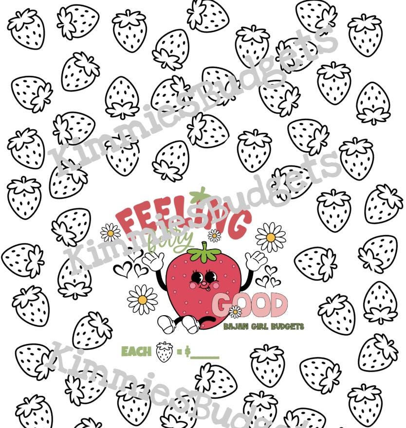 Strawberry | Feeling Berry Good | Color & Savings Challenge | Instant Digital Download