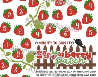 Strawberry Picking | Minute to Win It | Search and Find Savings Game | Savings Challenge | A5 | Instant Digital Download