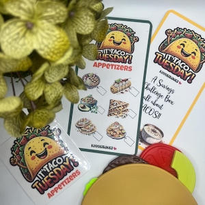 Taco Tuesday Maaltijdplanning Besparingen Challenge Box | Fysiek item | Spaarspel | 24 spelkaarten | 4 gametrackers | 1 gamedashboard