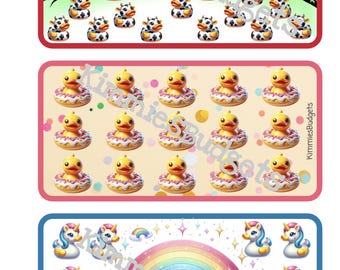 Conjunto de seis mini desafíos de ahorro con patitos de goma / Descarga instantánea en PDF