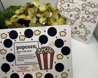Serata Cinema - Gioco per Risparmiare Tempo con gli Snack Popcorn / Definizione di Popcorn Gratta e Risparmia / Singolo o Set da 2 / Prodotti Fisici