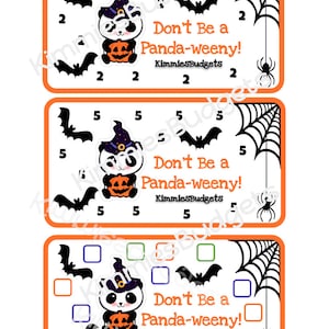 Panda-Weeny | Halloween Mini Savings Challenge | Includes 3 Mini Savings Challenges | Instant PDF Download