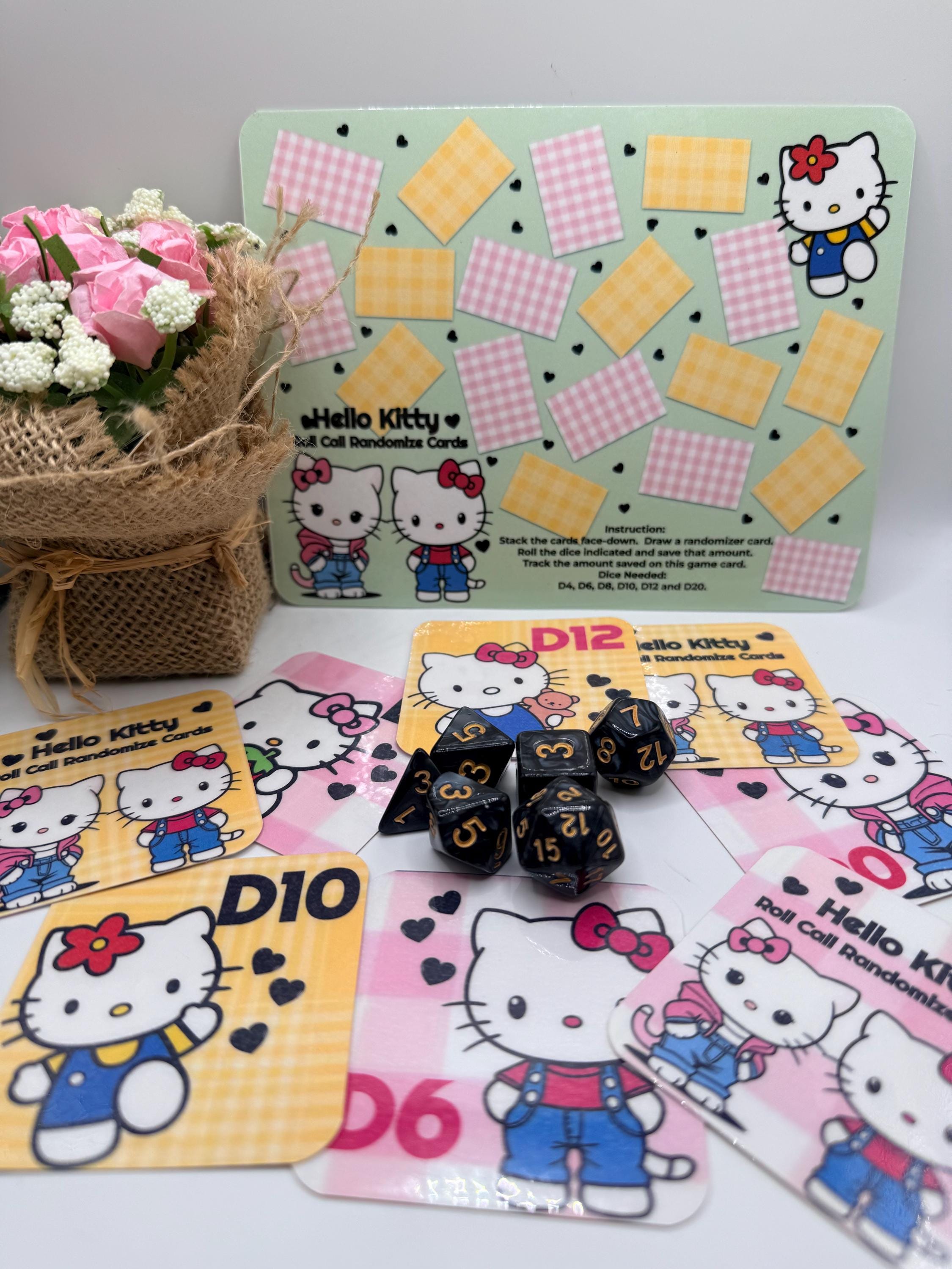 Hello Kitty Roll Call Dice Randomizer Game | 6 Dice Included D4 D6 D8 ...
