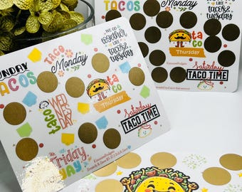 Taco Tuesday | Scratch Off Savings Challenge & Games | Single or Bundle of 3 | Physical Product