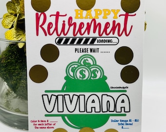 Retirement Loading | Personalized Savings Challenge Color and Save | Scratch and Save