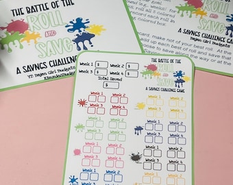 Battle of the Roll & Save | Instant Digital Download | Savings Challenge Game ||  Channel Wars on YT: Bajan GirlBudgets | A5