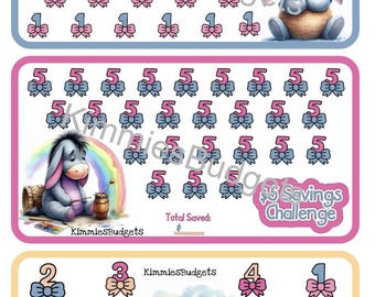 Ahorros de Ígor de 1 y 5 dólares / Minidesafíos de ahorro de Winnie Pooh / Incluye 3 minidesafíos de ahorro / Descarga instantánea en PDF