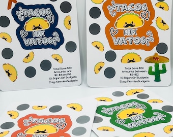 Scratch Off Savings Challenge | Tacos Before Vatos | Taco Tuesday | 4 Saving Amount Options | Challenge Bundle