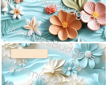 3D Beach Travel A5 Cash Envelope Dashboards | 4 Different Images | Instant Download | Read Description