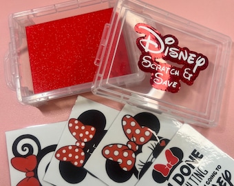 Disney Scratch Off & Save Savings Challenge | 20 Laminated Cards | Low High Dollar Range | Storage Box Included | Cash Stuffing | Budgeting