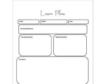 Blank Lesson Plan Template