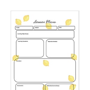 Lesson Plan Template - Lemon Design