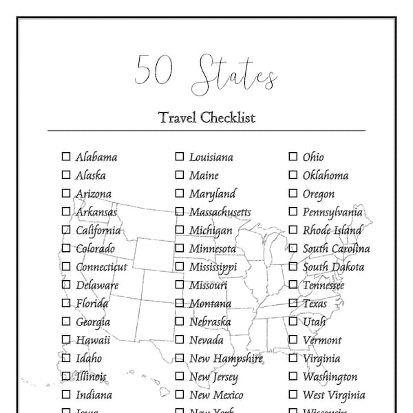 50 US States Checklist