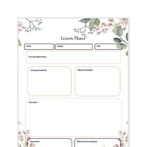 Lesson Plan Template - Flower Design