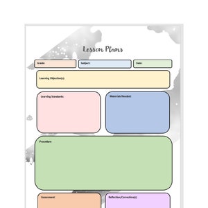 Colorful Lesson Plan Template
