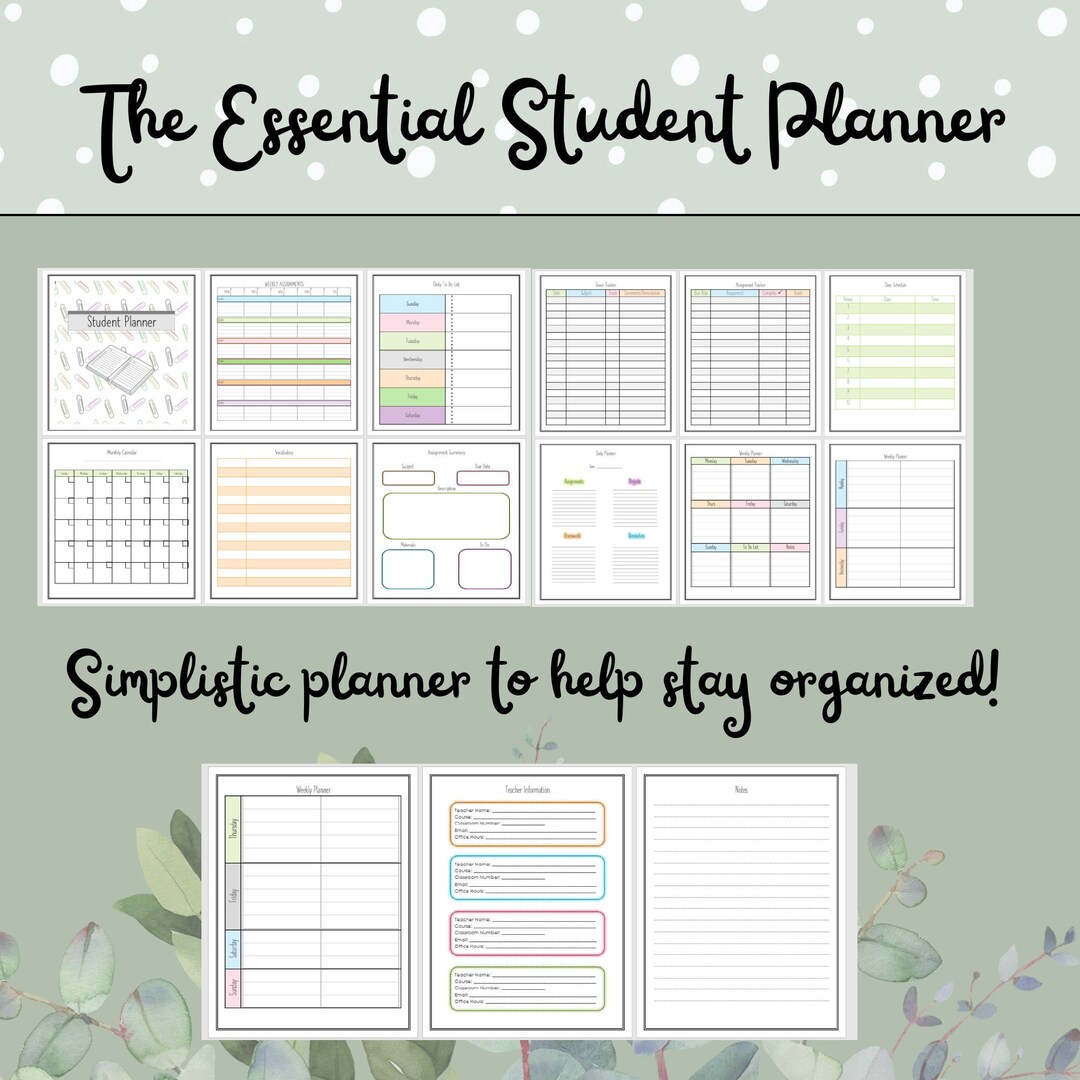 English Essentials Planner The Essential Student Planner - Etsy
