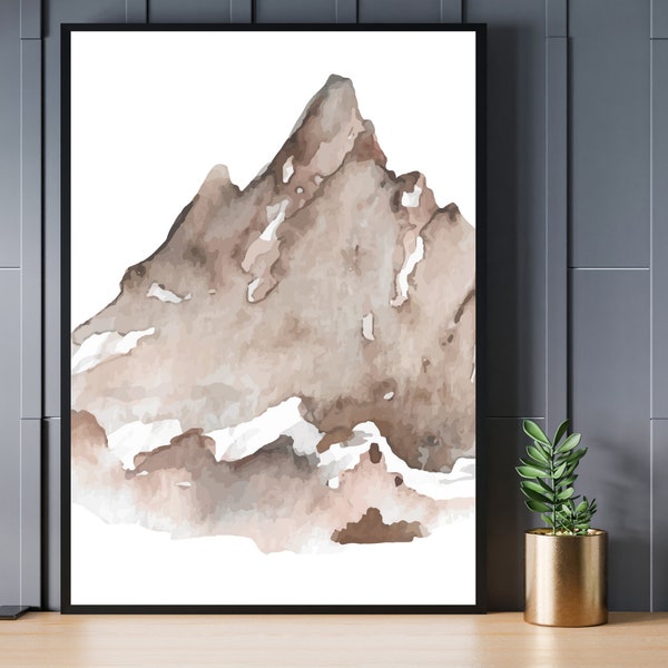 Brown mountain, mountain wall art, Abstract Painting, Large Wall Art, Canvas Wall Art, Original Painting, Textured Painting