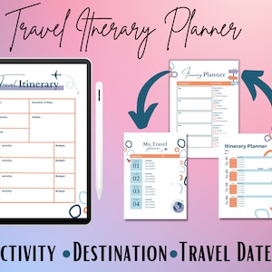 Travel Itinerary, Itinerary Template, Printable Pdf, A5 Travel Planner ...
